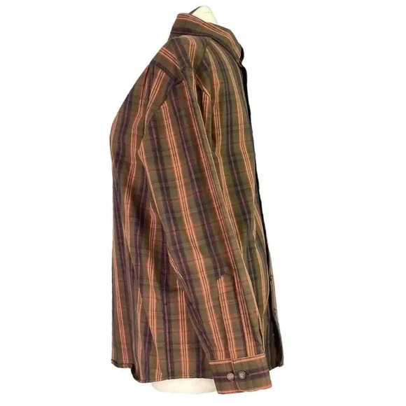 CE Schmidt Workwear Shirt Men L Green Plaid Cotton Blend Button Down Pocket - Picture 3 of 7